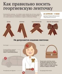 Как правильно носить георгиевскую ленточку